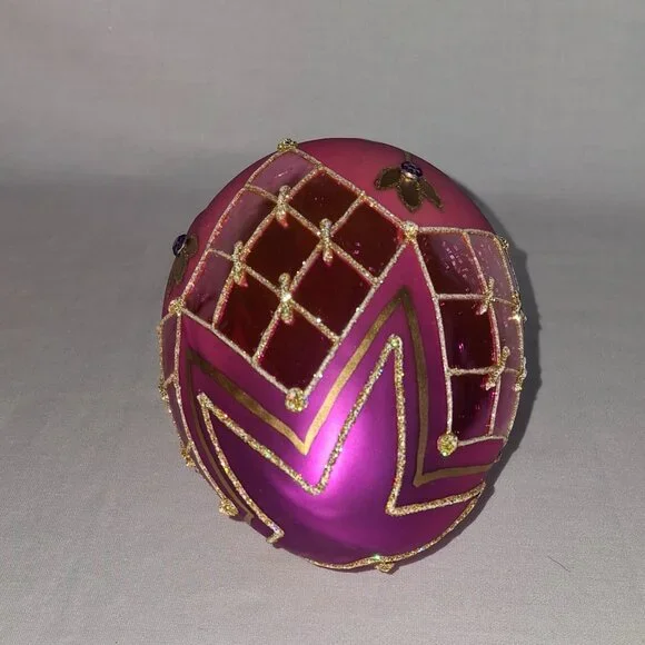 Christmas Ornament Christel Dauwe Collection Fabergé Egg Style Made in Poland - Picture 5 of 6